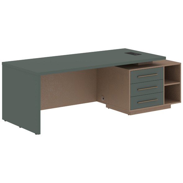 Стол руководителя с тумбой VCT 2390(R) 2300х900х750 VELION в Липецке 