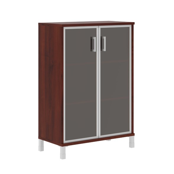 Шкаф средний со стеклянными дверьми в AL-рамке B 420.7 900х450х1286 BORN в Липецке 