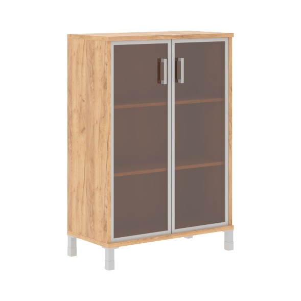 Шкаф средний со стеклянными дверьми в AL-рамке B 420.7 900х450х1286 BORN в Липецке 