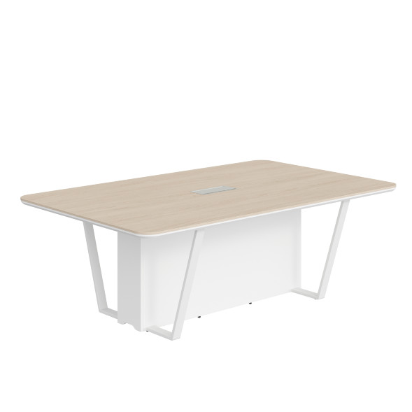 Стол для заседаний СФ-571722.1 Дуб светлый/Белый премиум 2200х1340х754 LINE в Липецке 