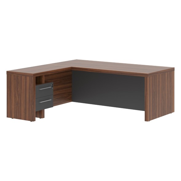 Стол руководителя с тумбой приставной ZCT 2019H.A(L) 2000х1900х750 ZENN в Липецке 