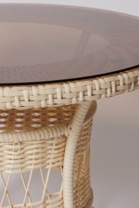 Стол для дачи FM-2002 белый, диамерт 90 см