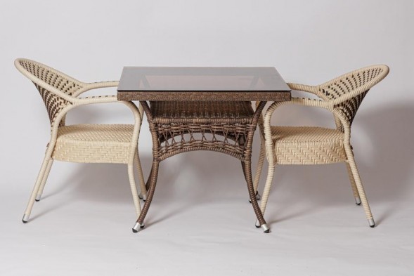 Стол для дачи уличный FM-2001, 850*850 коричневый