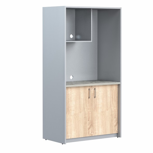 Шкаф для посуды SCB 120.3 Дуб Сонома светлый/Металлик 1030х600х2000 в Липецке 