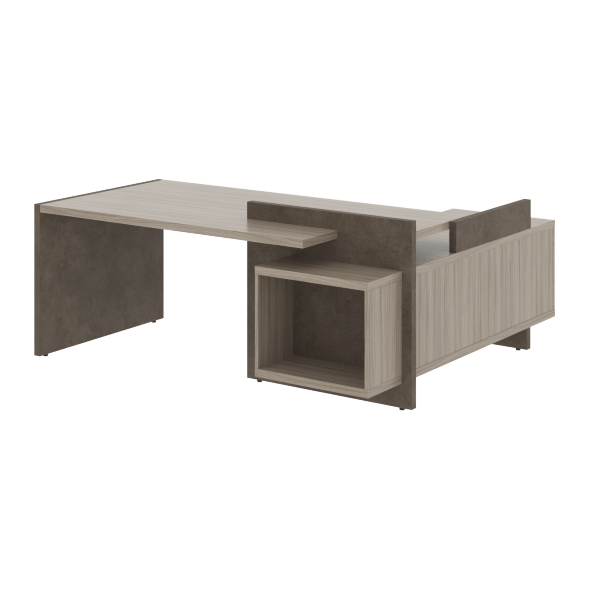 Стол СФ-531211 Дрифтвуд /Бетон чикаго темно-серый 2000х1798х840 WOOD&amp;amp;STONE в Липецке 