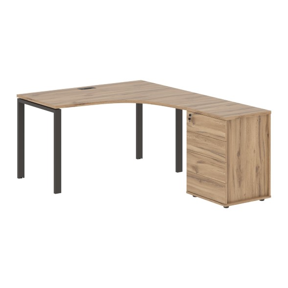 Стол эргономичный с тумбой EUCET 1318(R) 1360х1880х750 EDIS в Липецке 