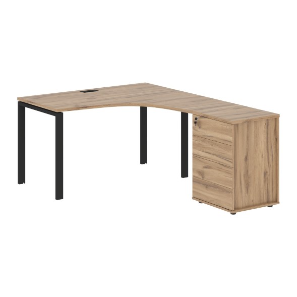 Стол эргономичный с тумбой EUCET 1318(R) 1360х1880х750 EDIS в Липецке 