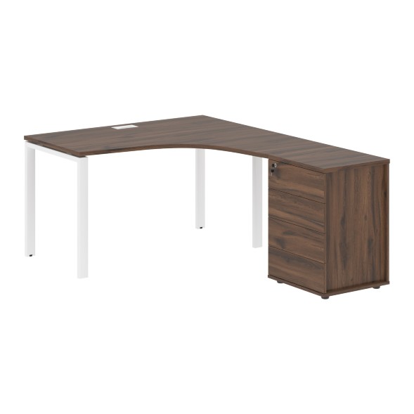 Стол эргономичный с тумбой EUCET 1318(R) 1360х1880х750 EDIS в Липецке 