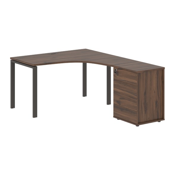 Стол эргономичный с тумбой EUCET 1318(R) 1360х1880х750 EDIS в Липецке 