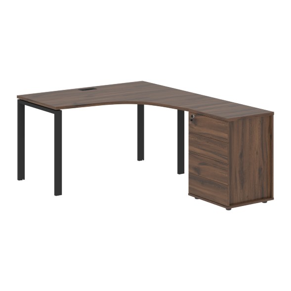 Стол эргономичный с тумбой EUCET 1318(R) 1360х1880х750 EDIS в Липецке 