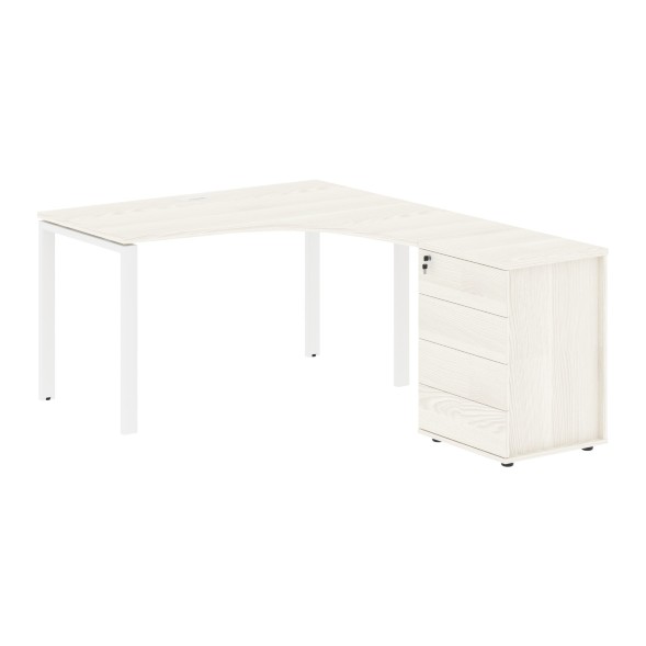 Стол эргономичный с тумбой EUCET 1318(R) 1360х1880х750 EDIS в Липецке 