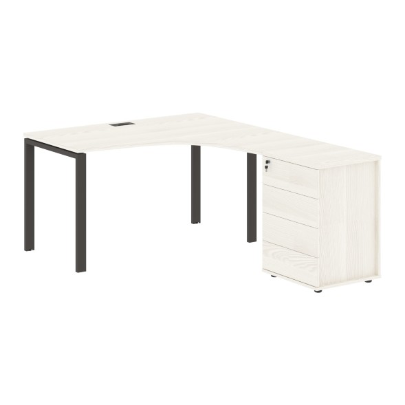 Стол эргономичный с тумбой EUCET 1318(R) 1360х1880х750 EDIS в Липецке 