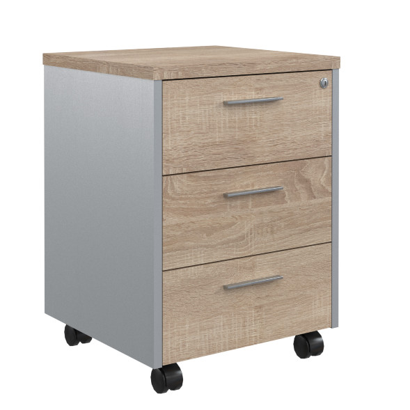 Тумба мобильная OMC 3D.A Дуб Сонома светлый/Металлик 465х450х625 OFFIX NEW в Липецке 