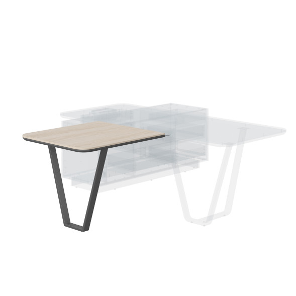 Стол приставной СФ-573409.1 Дуб светлый/Белый премиум 920х810х762 LINE в Липецке 