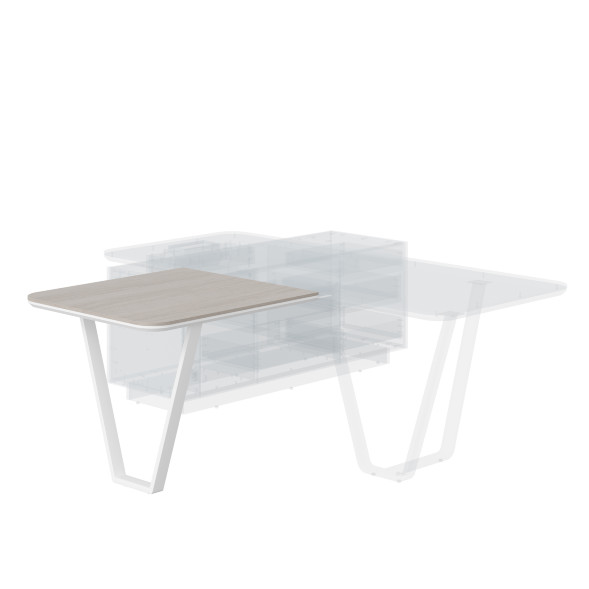 Стол приставной СФ-573409.1 Дуб светлый/Белый премиум 920х810х762 LINE в Липецке 