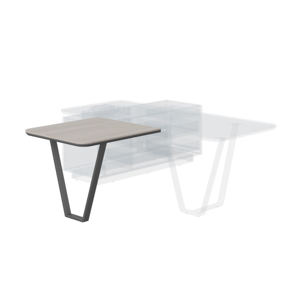 Стол приставной СФ-573409.1 Дуб светлый/Белый премиум 920х810х762 LINE в Липецке 