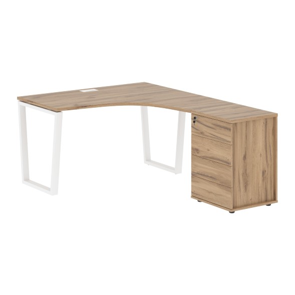 Стол эргономичный с тумбой EVCET 1318(R) 1360х1880х750 EDIS в Липецке 