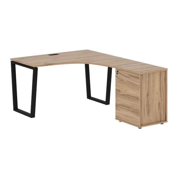 Стол эргономичный с тумбой EVCET 1318(R) 1360х1880х750 EDIS в Липецке 