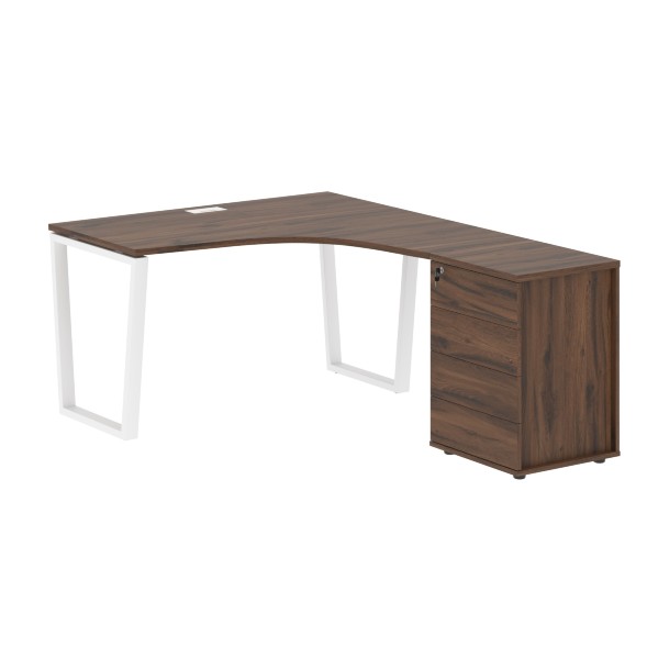 Стол эргономичный с тумбой EVCET 1318(R) 1360х1880х750 EDIS в Липецке 