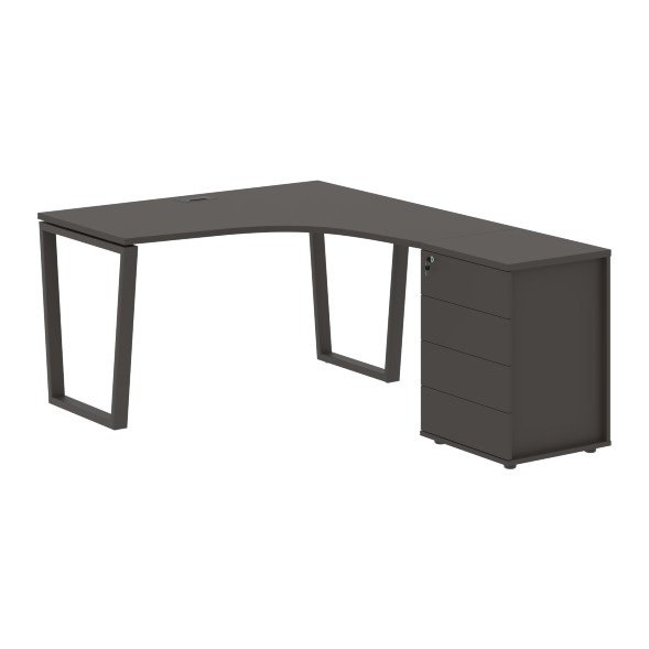 Стол эргономичный с тумбой EVCET 1318(R) 1360х1880х750 EDIS в Липецке 