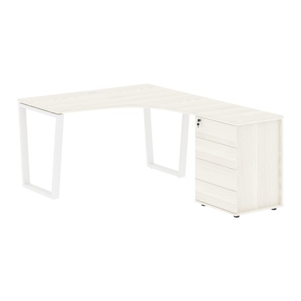 Стол эргономичный с тумбой EVCET 1318(R) 1360х1880х750 EDIS в Липецке 