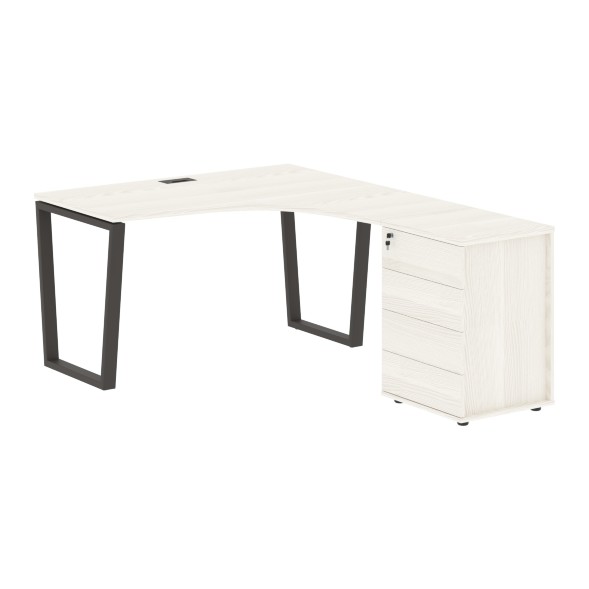 Стол эргономичный с тумбой EVCET 1318(R) 1360х1880х750 EDIS в Липецке 