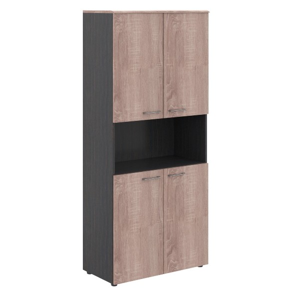 Шкаф с 2-мя комплектами глухих малых дверей и топом WHC 85.4 Дуб Сонома/Легно темный 856х432х1949 WA в Липецке 