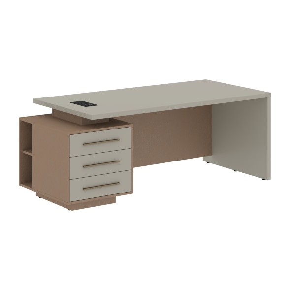 Стол руководителя с тумбой VCT 2090(L) 2000х900х750 VELION в Липецке 