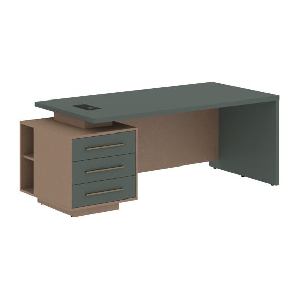 Стол руководителя с тумбой VCT 2090(L) 2000х900х750 VELION в Липецке 