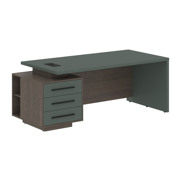 Стол руководителя с тумбой VCT 2090(L) 2000х900х750 VELION в Липецке 