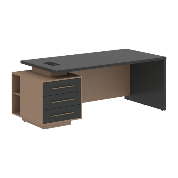 Стол руководителя с тумбой VCT 2090(L) 2000х900х750 VELION в Липецке 