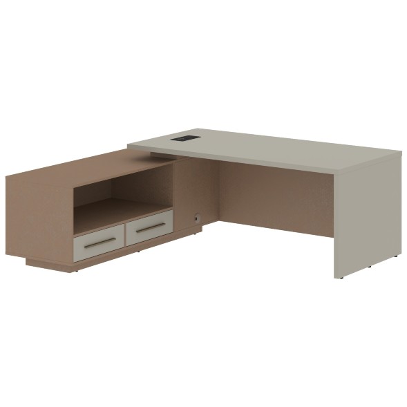 Стол руководителя с тумбой VCT 2119(L) 2100х1900х750 VELION в Липецке 