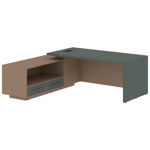 Стол руководителя с тумбой VCT 2119(L) 2100х1900х750 VELION в Липецке 