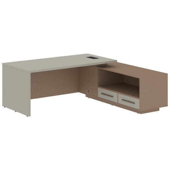 Стол руководителя с тумбой VCT 2119(R) 2100х1900х750 VELION в Липецке 