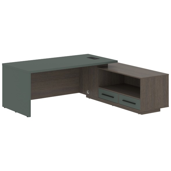 Стол руководителя с тумбой VCT 2119(R) 2100х1900х750 VELION в Липецке 