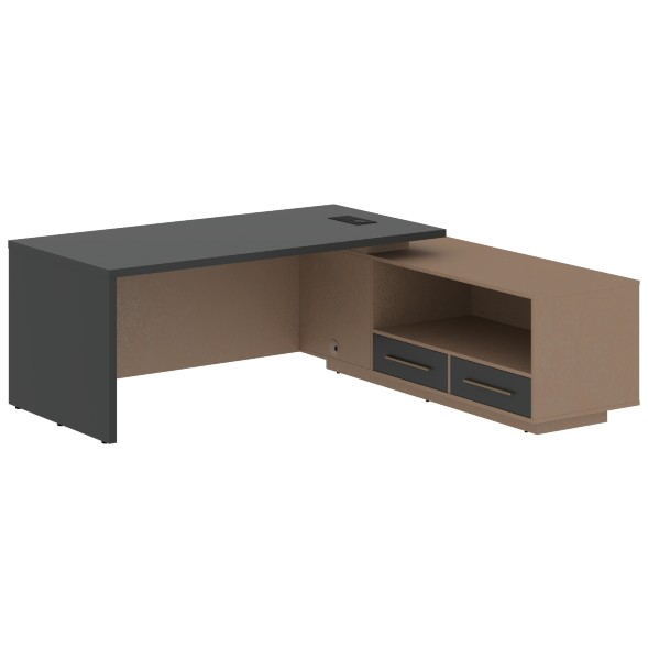 Стол руководителя с тумбой VCT 2119(R) 2100х1900х750 VELION в Липецке 