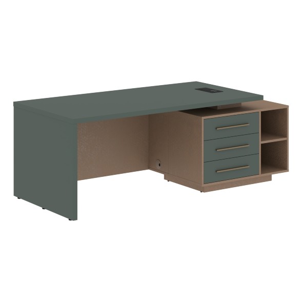 Стол руководителя с тумбой VCT 2190(R) 2100х900х750 VELION в Липецке 