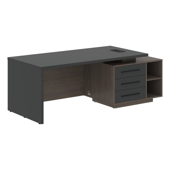 Стол руководителя с тумбой VCT 2190(R) 2100х900х750 VELION в Липецке 