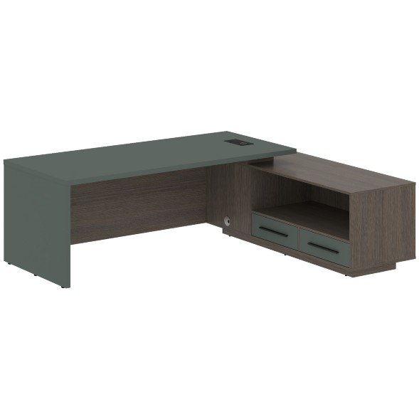 Стол руководителя с тумбой VCT 2319(R) 2300х1900х750 VELION в Липецке 