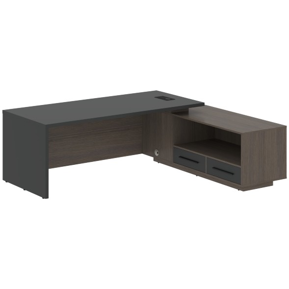 Стол руководителя с тумбой VCT 2319(R) 2300х1900х750 VELION в Липецке 